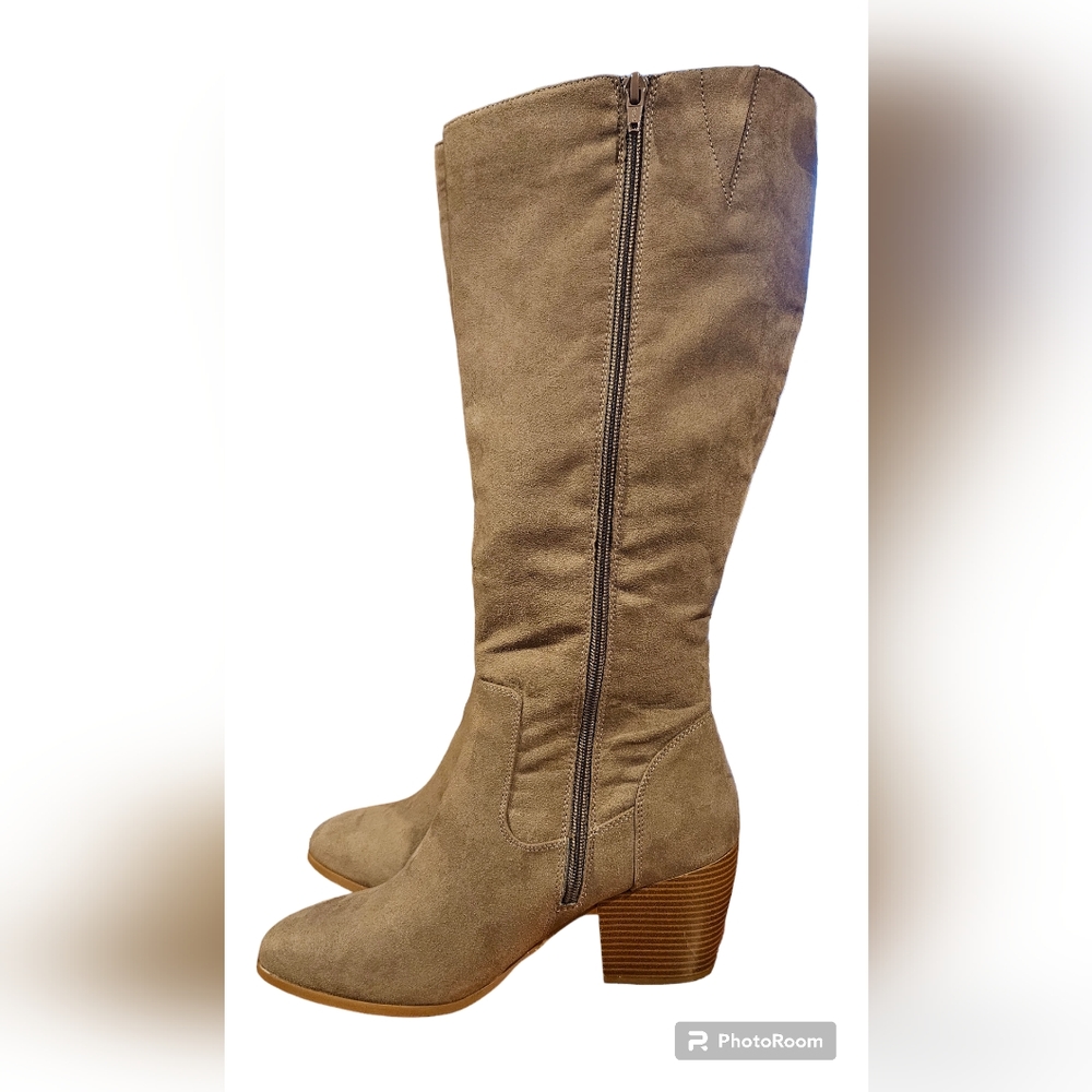 Style & Co. Faux Suede Zip Up Mid-Calf Boots